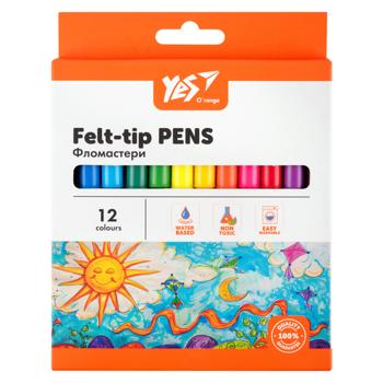 Yes Orange Line Felt-Tip Pens 12 colours - buy, prices for NOVUS - photo 1