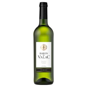 Вино Baron de Valac белое сухое 10,5% 0,75л