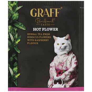 Чай трав'яний Graff Hot Flower з квітів гібіскуса з ароматом малини 1,5г - купити, ціни на Auchan - фото 1