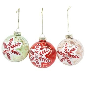 Actuel Snowflake Plastic Christmas Tree Ball 7.8cm in assortment - buy, prices for Auchan - photo 1