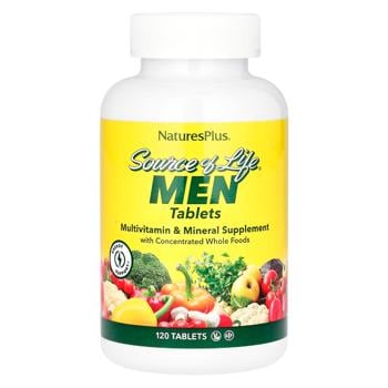 Nature's Plus Source of Life Men Iron-Free Multivitamins and Minerals 120 tablets