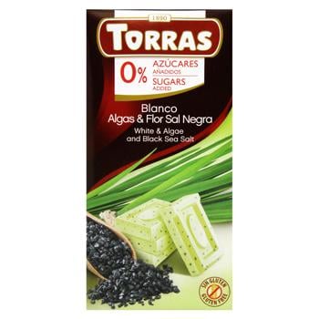 Torras White Chocolate with Seaweed and Dark Salt Sugar and Gluten-free 75g - buy, prices for - photo 1