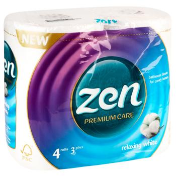 Zen Premium Care 3-ply Toilet Paper 4pcs - buy, prices for Supermarket "Kharkiv" - photo 2