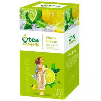 Чай зелений Tea Moments Mojito Breeze 1,6г*22шт - купити, ціни на Auchan - фото 1