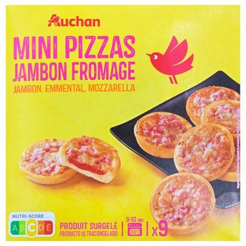 Auchan Mini Pizza with Ham and Cheese 9pcs 270g