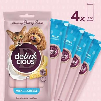 Ласощі для котів та собак Delickcious Creamy Snack з молоком та сиром 4шт*15г - купити, ціни на MasterZoo - фото 3