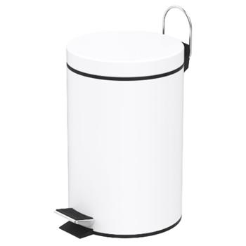 Tarrington House White Trash Bin with Pedal 12l