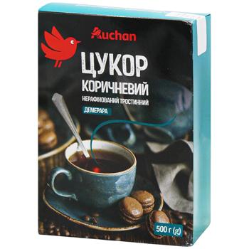 Сахар Auchan Демерара коричневый нерафинированный тростниковый 500г