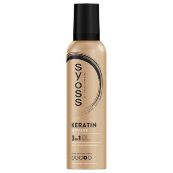 Syoss Keratin Hair Styling Mousse Long Lasting Hold 250ml - buy, prices for NOVUS - photo 4