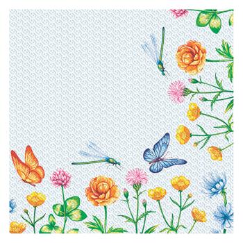 Silken Flowers with Butterfly 2-Ply Table Napkins 33*33cm 16pcs - buy, prices for - photo 1