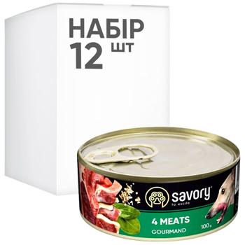 Savory Adult упаковка вологого корму для собак 100 г - м'ясне асорті - купити, ціни на MasterZoo - фото 1