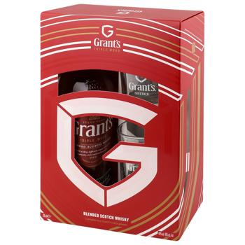 Виски Grant's Family Reserve 40% 0.7л + 2 бокала - купить, цены на КОСМОС - фото 1