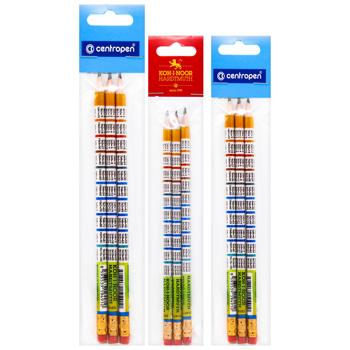 Koh-i-Noor НВ Pencil with Eraser and Multiplication Table 3pcs