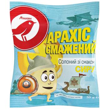 Арахіс Auchan смажений солоний зі смаком сиру 35г - купити, ціни на Біотус - фото 1
