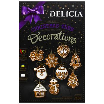 Delicia Christmas Tree Decorations New Year's Set of Sugar Cookies 740g - buy, prices for Auchan - photo 2