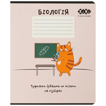 Зошит предметний ZiBi Cute Cat Біологія клітинка 36 аркушів