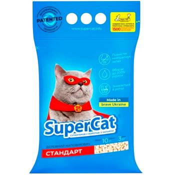 Наповнювач гігієнічний SuperCat Стандарт для котів деревинний 3кг - купити, ціни на ЕКО Маркет - фото 1