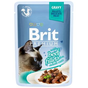 Корм вологий Brit Premium з філе яловичини для котів 85г - купити, ціни на MasterZoo - фото 1