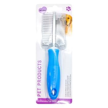 Расческа с металлическими зубцами двухсторонняя 19,5*5,2см - купить, цены на Таврия В - фото 1