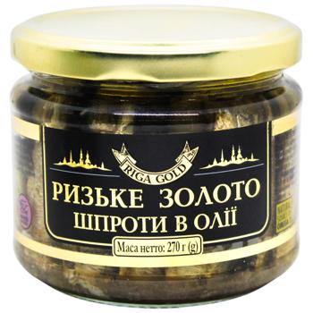 Шпроты Рижское золото в масле 270г