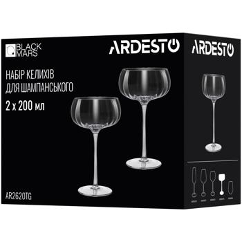 Ardesto Black Mars Orion Set of Champagne Glasses 200ml 2pcs