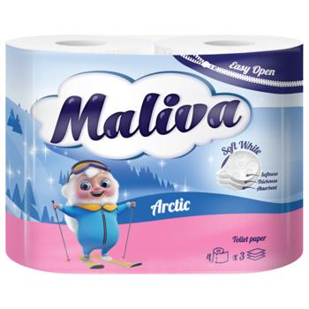 Туалетний папір Maliva Арктика 3-шаровий 4шт