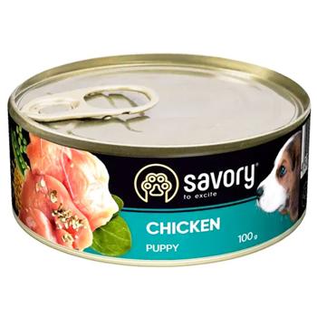 Savory Puppy упаковка вологого корму для цуценят 12 шт х 100 г - курка - купити, ціни на MasterZoo - фото 2
