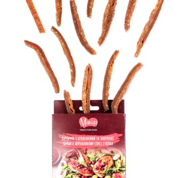 Ласощі для собак Mavsy Refined jerky 100 г -  карпаччо з кролика - купить, цены на MasterZoo - фото 3