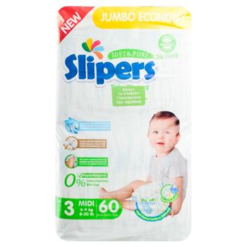 Підгузки Slipers J-203 3 Midi Jumbo 4-9кг 60шт - купити, ціни на - фото 2