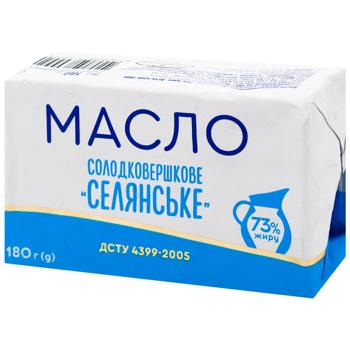 Масло Крестьянское сладкосливочное 73% 180г