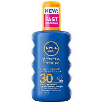 Nivea Sun Protect & Moisture Sunscreen Spray SPF30 200ml - buy, prices for ULTRAMARKET - photo 1