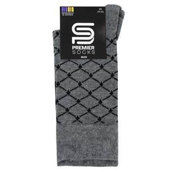 Шкарпетки Premier Socks Преміум чоловічі р.29 світло-сірий ромб - купити, ціни на - фото 1