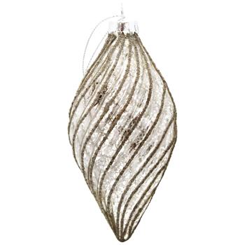 Ёлочное украшение Chomik стеклянное винтажное блестящее рельефное 8см