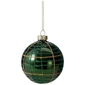 Koopman Green Christmas Tree Ball with Decoration 8cm in assortment - buy, prices for Auchan - photo 1