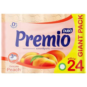 Туалетная бумага Диво Premio Aroma персик 3-слойная 24шт