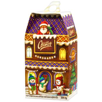 Набір солодощів новорічний Світоч Святковий будиночок 305г - купити, ціни на Таврія В - фото 1