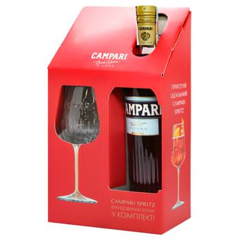 Подарунковий набір Настоянка Campari з келихом 25% 0,7л - купити, ціни на МегаМаркет - фото 1