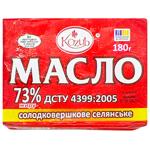 Масло Козуб Крестьянское сладкосливочное 73% 180г 180г