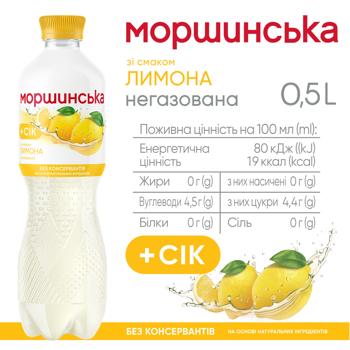 Напій негазований Моршинська зі смаком лимону 0,5л - купити, ціни на Grono - фото 2
