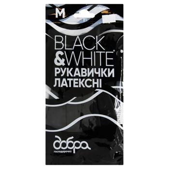 Dobra Hospodarochka Black&White Latex Gloves Size M - buy, prices for Ideal - photo 1