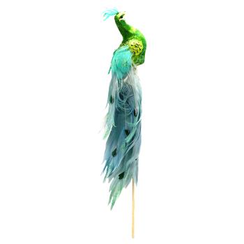 Decorative Green Peacock Bird 22cm - buy, prices for MegaMarket - photo 1
