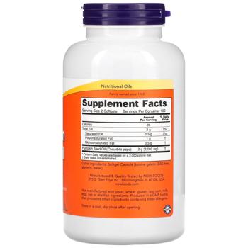 Гарбузова олія, Pumpkin Seed Oil, Now Foods, 1000 мг, 200 гелевих капсул - купить, цены на Biotus - фото 2