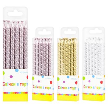 Свічки Party Favors металік 12шт