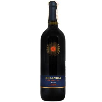 Вино Solandia Merlot красное сухое 12,5% 0,75л - купить, цены на AlcoHub - фото 1