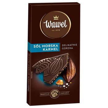Wawel Dark Chocolate with Sea Salt and Caramel 90g - buy, prices for COSMOS - photo 1