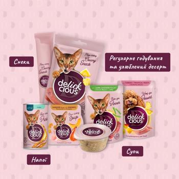 Суп для кошек Delickcious с тунцом, кукурузой и зеленым горошком для кошек 80г - купить, цены на - фото 8