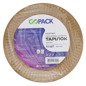 GoPack Set of Craft Cardboard Disposable Plates 18cm 10pcs - buy, prices for NOVUS - photo 1