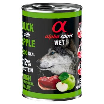 Вологий корм для собак Alpha Spirit Adult 400 г - качка та зелене яблуко - купить, цены на MasterZoo - фото 1