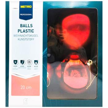 Шар елочный Metro Professional красный 20см 4шт - купить, цены на METRO - фото 2