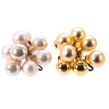 Прикраса ялинкова Decoris Гроно намистин золотий 2см